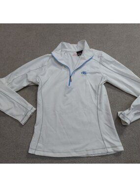MARKER Womens Sweater Small White 1/4 Zip Pullover Solid Polartec Made in USA